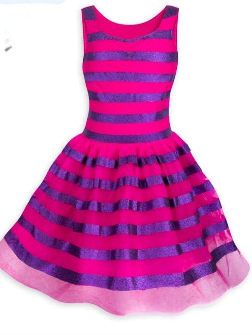 Disney Alice in Wonderland Cheshire Cat Costume Dress NEW